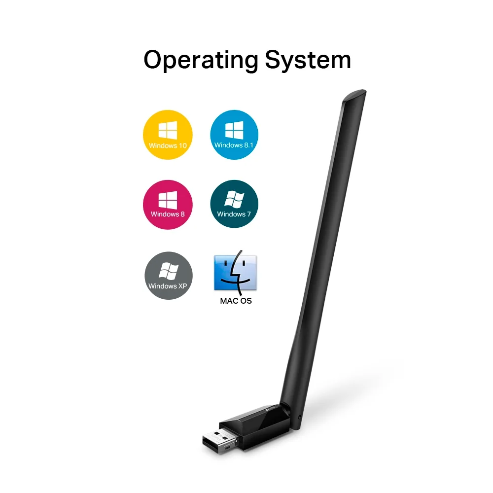 Adaptador Wi-Fi USB de alta ganancia TP-Link Archer T2U Plus | AC600 High Gain Wireless Dual Band USB Adapter