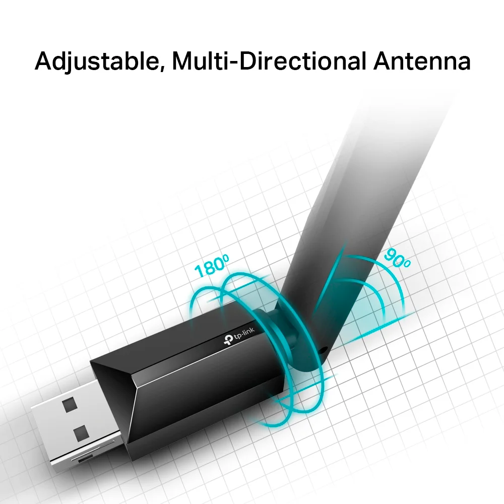 Adaptador Wi-Fi USB de alta ganancia TP-Link Archer T2U Plus | AC600 High Gain Wireless Dual Band USB Adapter