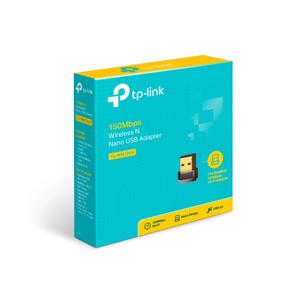 Adaptador Wi-Fi USB TP-Link TL-WN725N | Adaptador USB Nano Inalámbrico N 150Mbps