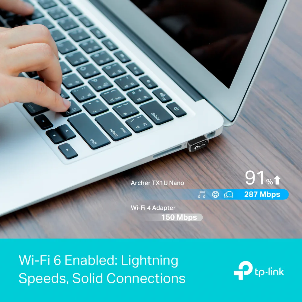 Adaptador Wi-Fi USB TP-Link Archer TX1U Nano | AX300 Nano Wi-Fi 6 Wireless USB Adapter