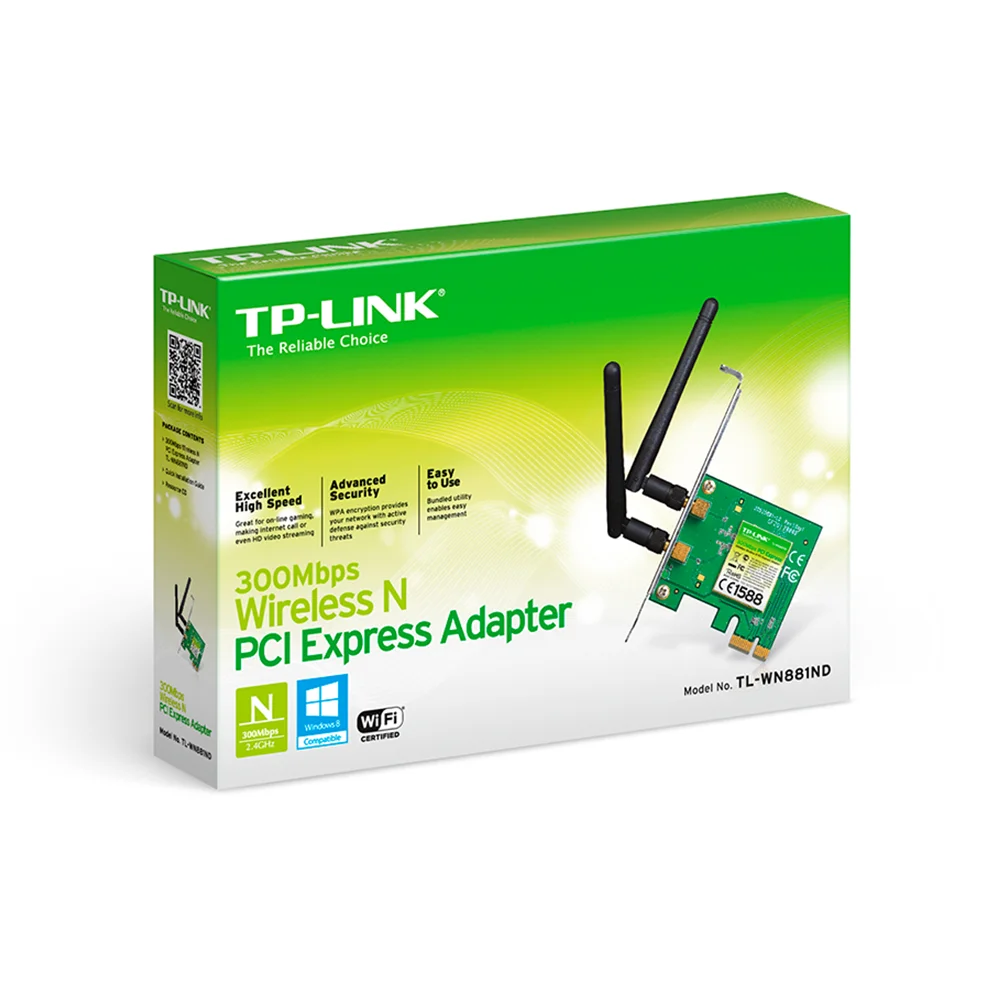 Adaptador Wi-Fi PCIe TP-Link TL-WN881ND | Adaptador Inalámbrico PCI Express N 300Mbps