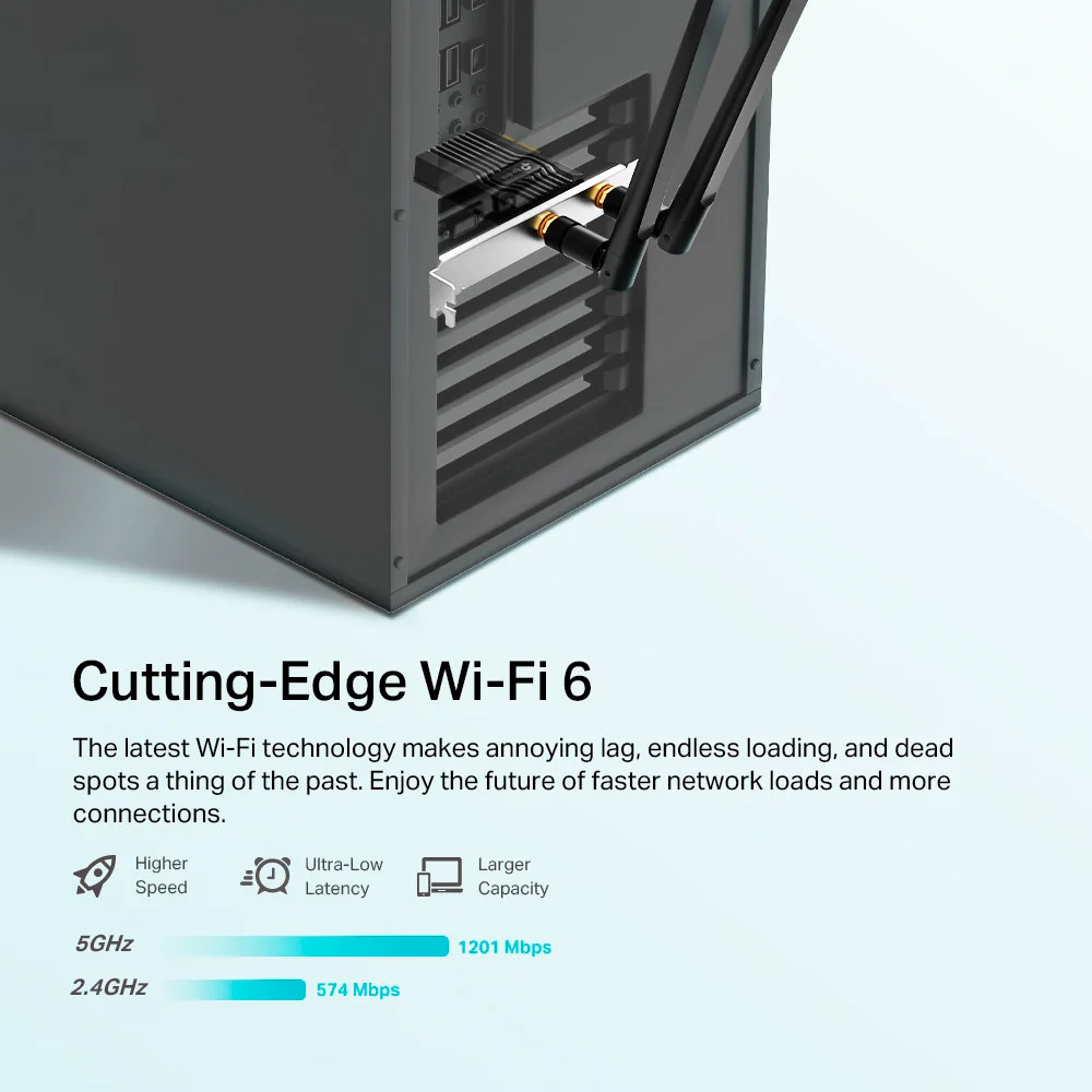 Adaptador Wi-Fi/Bluetooth PCIe TP-Link Archer TX20E | AX1800 Wi-Fi 6 Bluetooth 5.2 PCIe Adapter