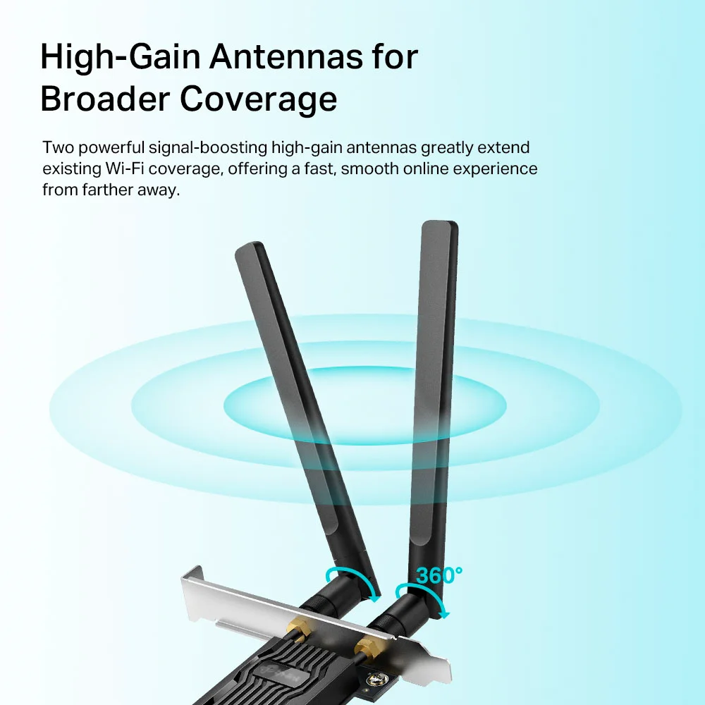 Adaptador Wi-Fi/Bluetooth PCIe TP-Link Archer TX20E | AX1800 Wi-Fi 6 Bluetooth 5.2 PCIe Adapter