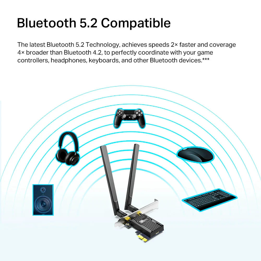 Adaptador Wi-Fi/Bluetooth PCIe TP-Link Archer TX20E | AX1800 Wi-Fi 6 Bluetooth 5.2 PCIe Adapter