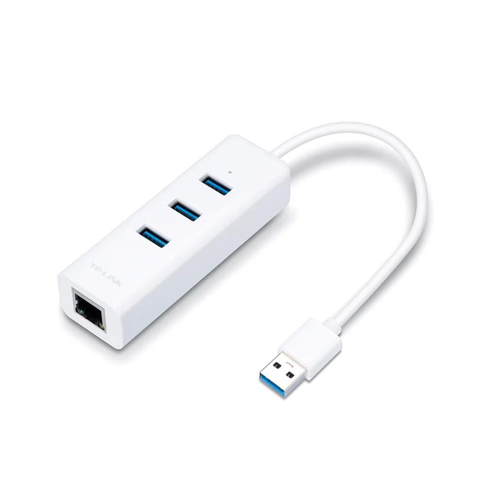 Adaptador Ethernet USB TP-Link UE330 | Adaptador USB 2 en 1 con Hub de 3 Puertos USB 3.0 y Adaptador Ethernet Gigabit