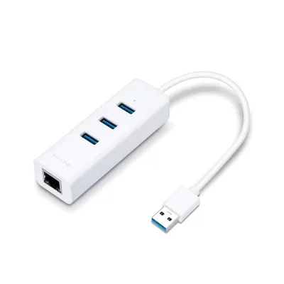 Adaptador Ethernet USB TP-Link UE330 | Adaptador USB 2 en 1 con Hub de 3 Puertos USB 3.0 y Adaptador Ethernet Gigabit