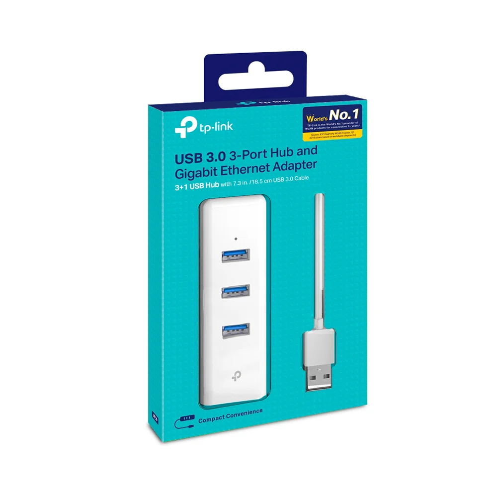 Adaptador Ethernet USB TP-Link UE330 | Adaptador USB 2 en 1 con Hub de 3 Puertos USB 3.0 y Adaptador Ethernet Gigabit