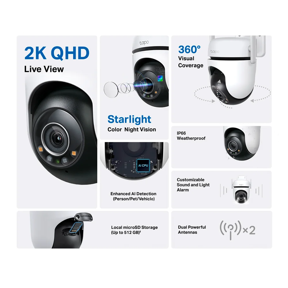 Cámara de seguridad Wi-Fi TP-Link Tapo C520WS | Outdoor Pan/Tilt Security Wi-Fi- Camera