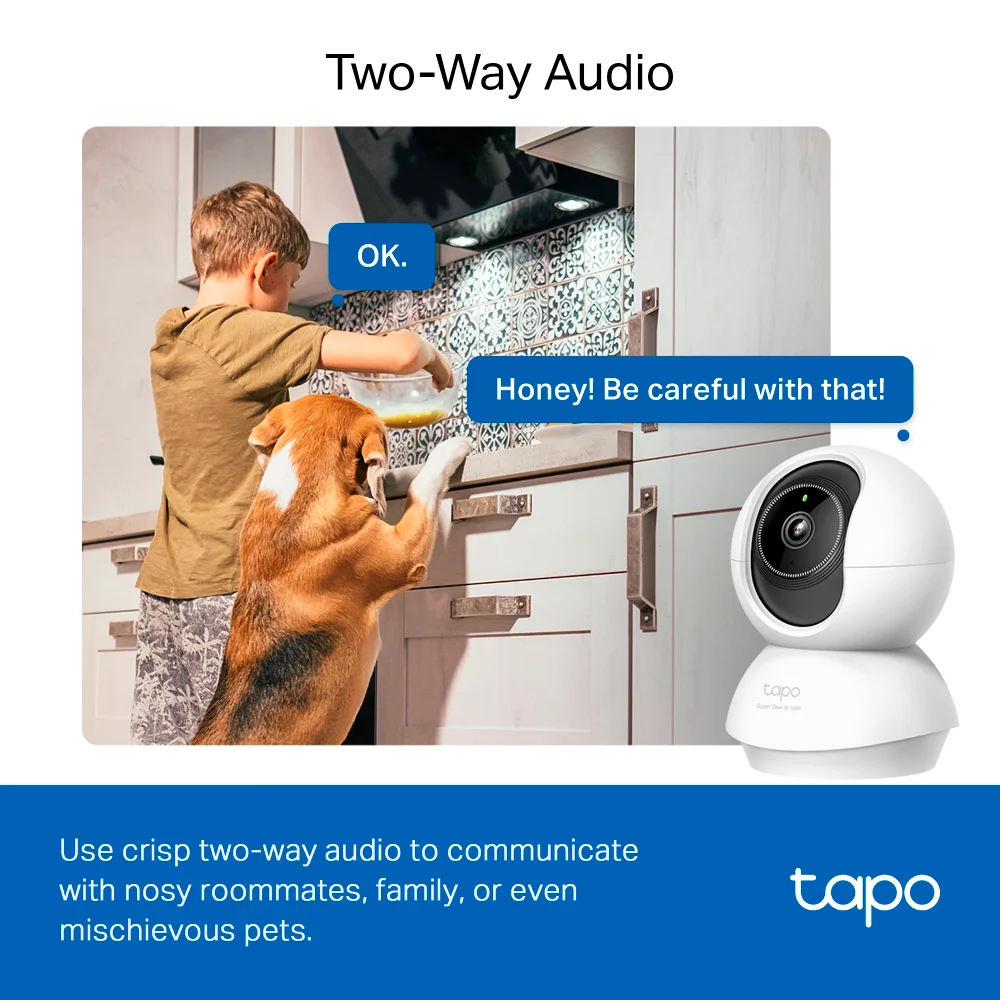 Cámara de seguridad Wi-Fi TP-Link Tapo C230 | Cámara de Vigilancia Wi-Fi de 360 Grados con Vista 3K y Detección IA Avanzada