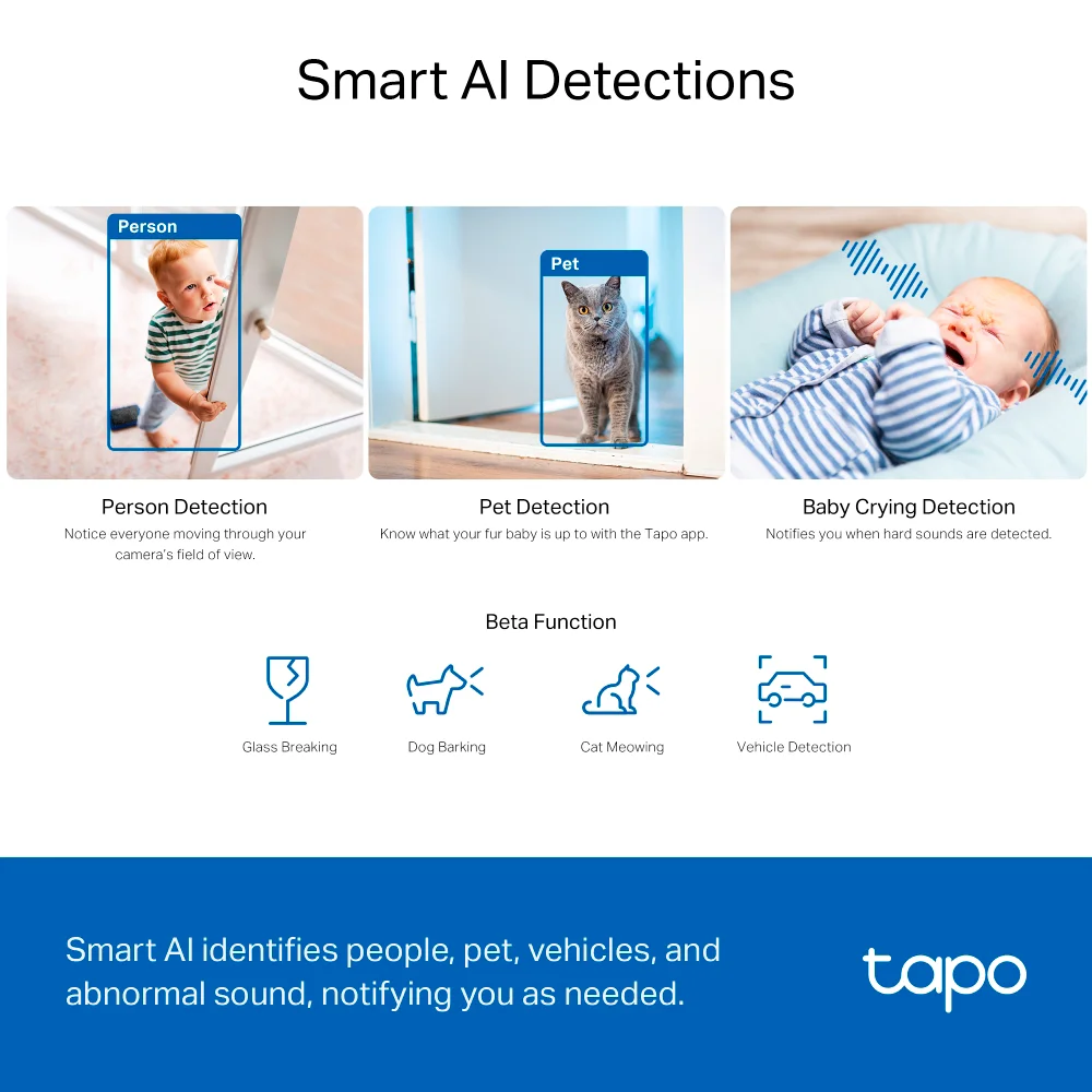 Cámara de seguridad Wi-Fi TP-Link Tapo C230 | Cámara de Vigilancia Wi-Fi de 360 Grados con Vista 3K y Detección IA Avanzada