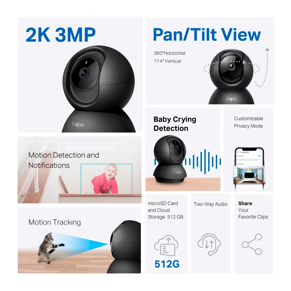 Cámara de seguridad Wi-Fi TP-Link Tapo C211 | Cámara Wi-Fi vigilancia 360º