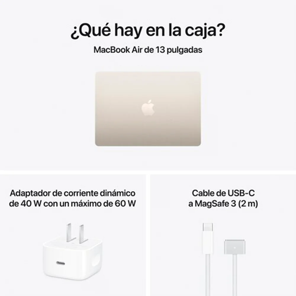 Laptop Apple MacBook Air 15.3" Liquid Retina, Chip M5 10 núcleos, 16GB, 512GB SSD, Starlight, macOS Tahoe - MDVD4E/A