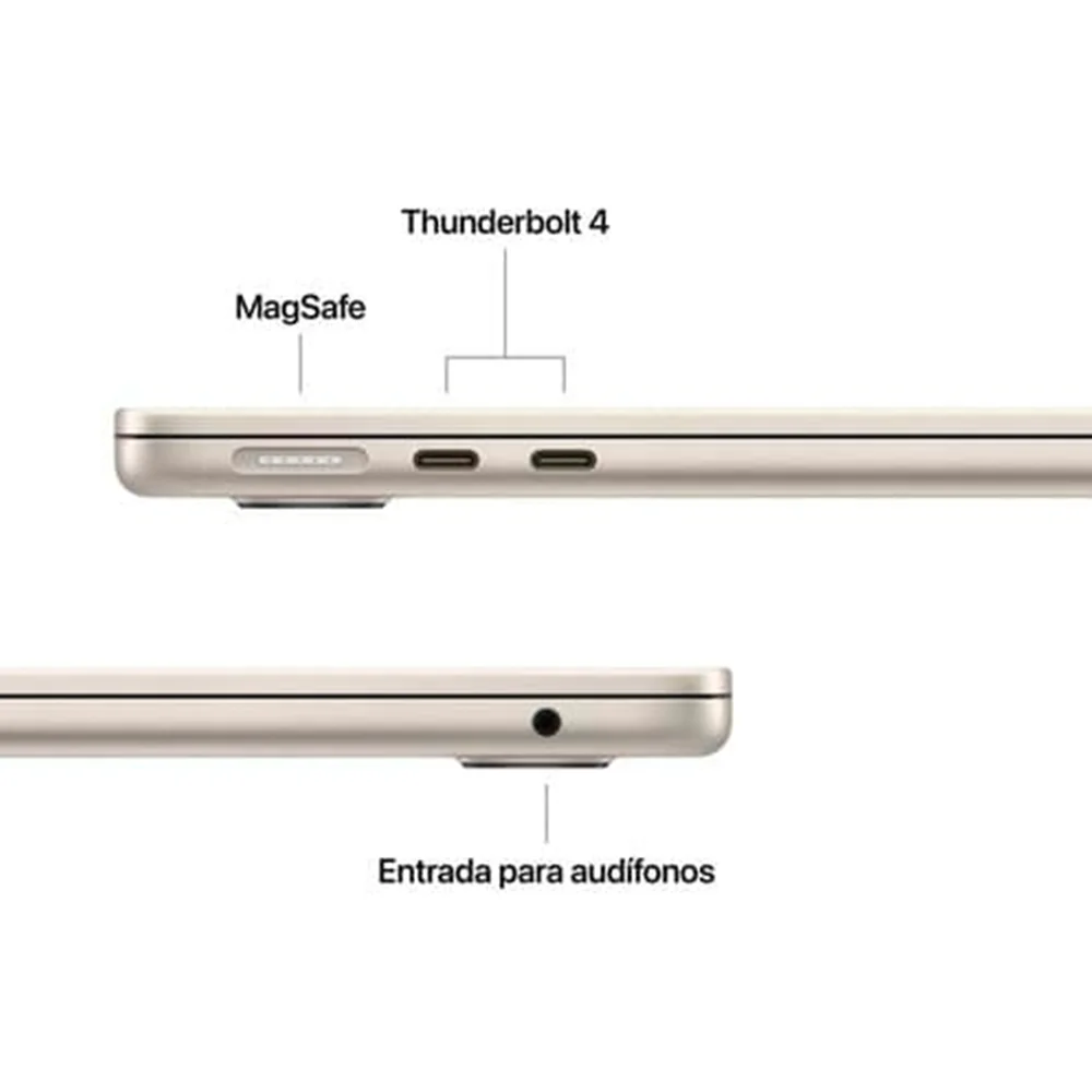 Laptop Apple MacBook Air 15.3" Liquid Retina, Chip M5 10 núcleos, 16GB, 512GB SSD, Starlight, macOS Tahoe - MDVD4E/A