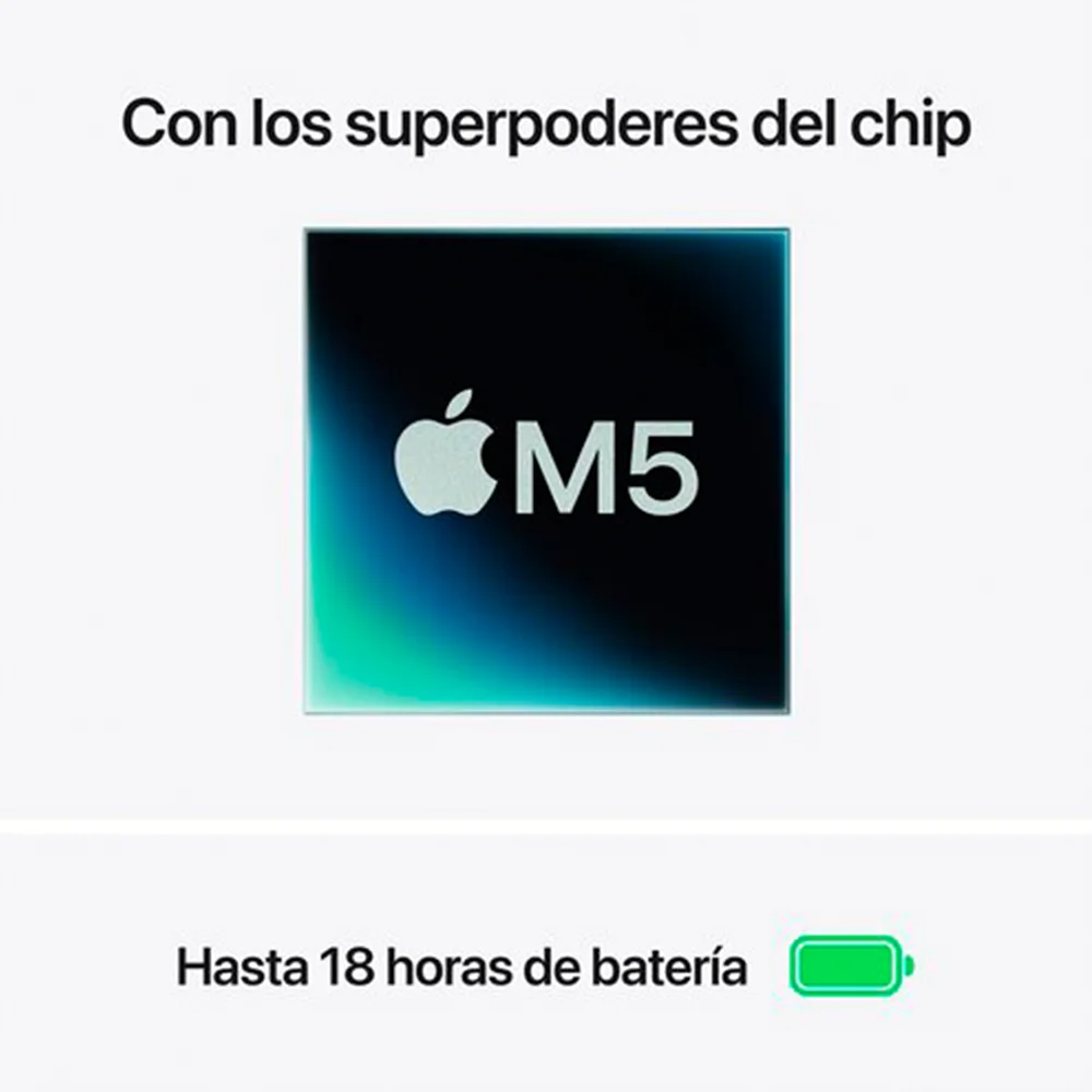 Laptop Apple MacBook Air 13.6" Liquid Retina, Chip M5 10 núcleos, 16GB, 512GB SSD, Azul, macOS Tahoe - MDHH4E/A