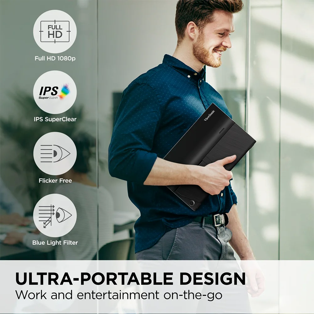 Monitor Portátil ViewSonic VA1655 | 15.6" Full HD IPS | USB-C | Mini HDMI