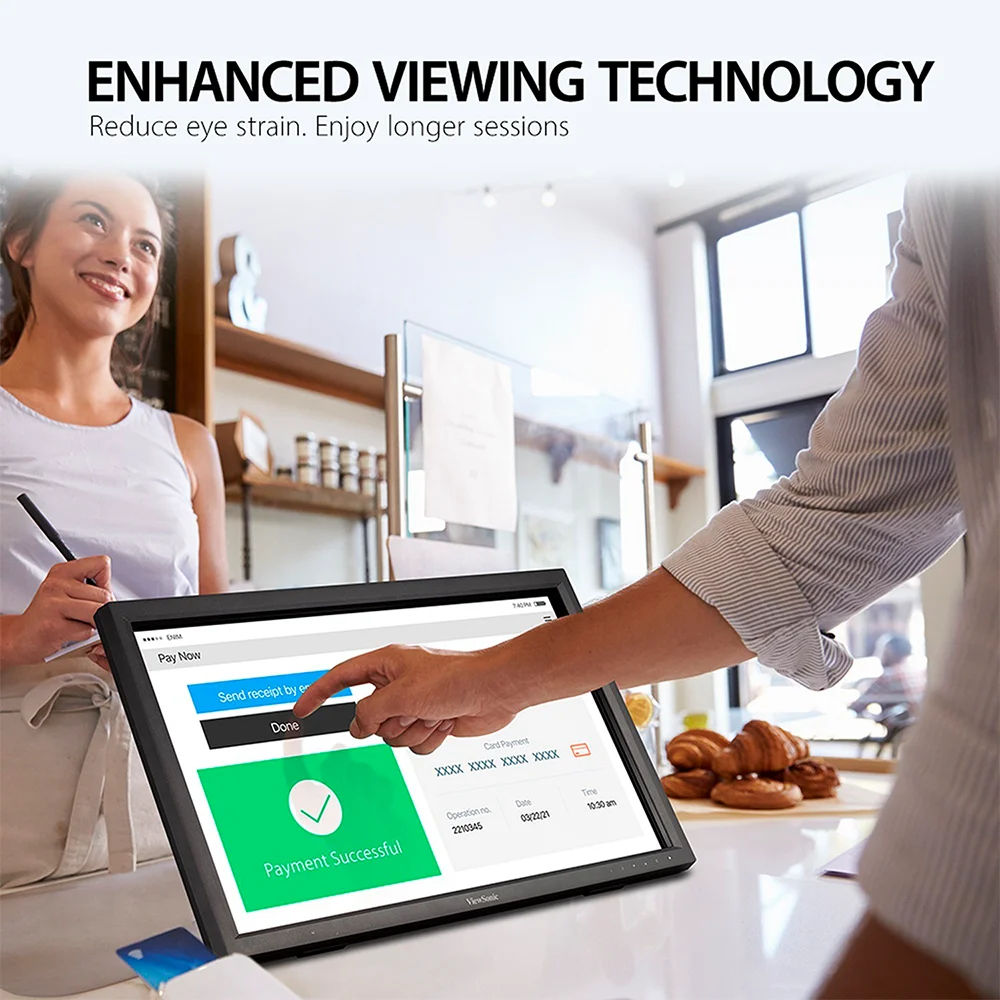 Monitor Táctil ViewSonic TD2423D | 24" Full HD | IR 10 puntos | HDMI VGA DisplayPort