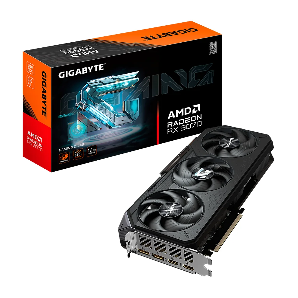 Tarjeta Gráfica Gigabyte Radeon™ RX 9070 GAMING OC 16G | 16GB GDDR6 | 256 bit | PCI-E 5.0