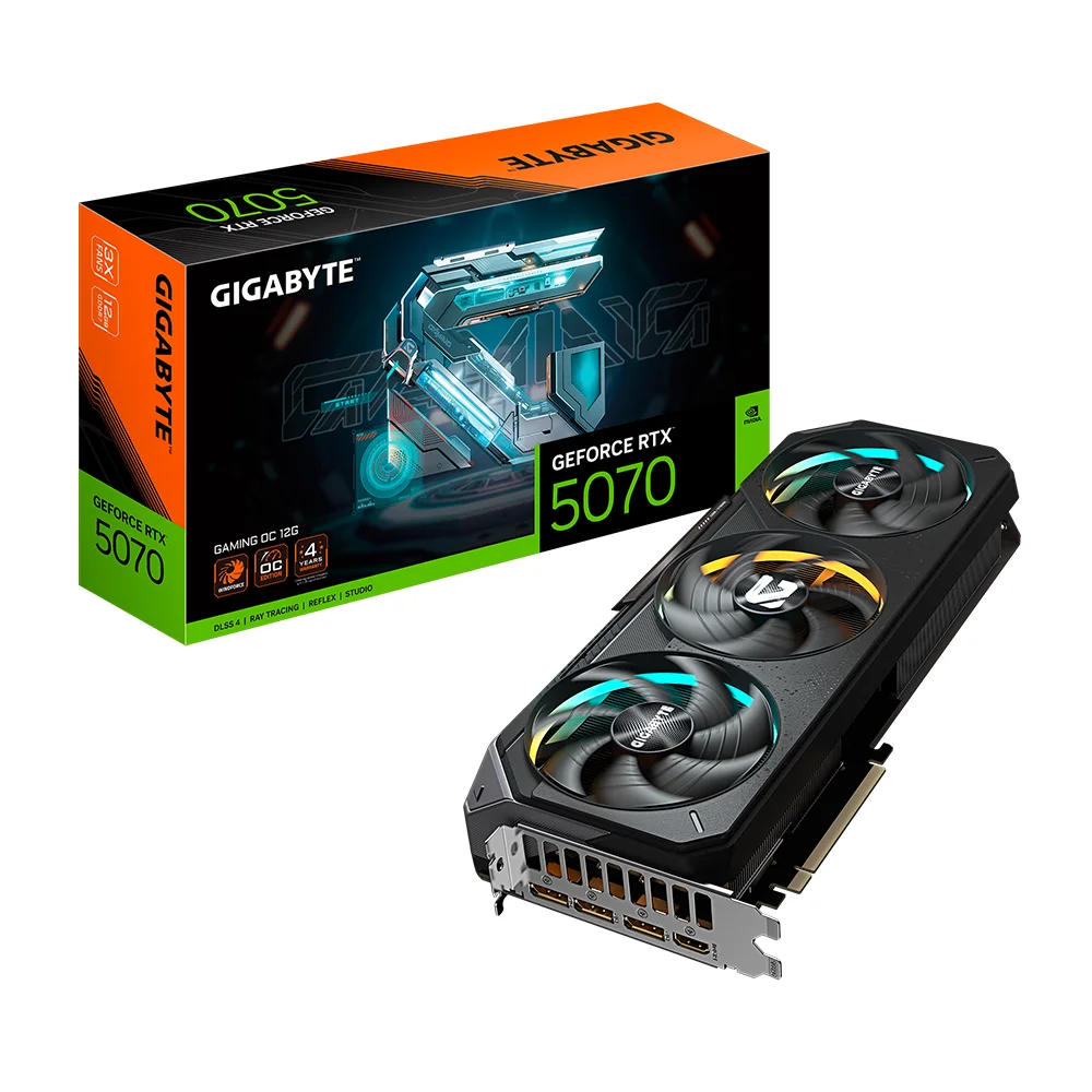 Tarjeta Gráfica Gigabyte GeForce RTX™ 5070 GAMING OC 12G | 12 GB GDDR7 | 192 bit | PCI-E 5.0