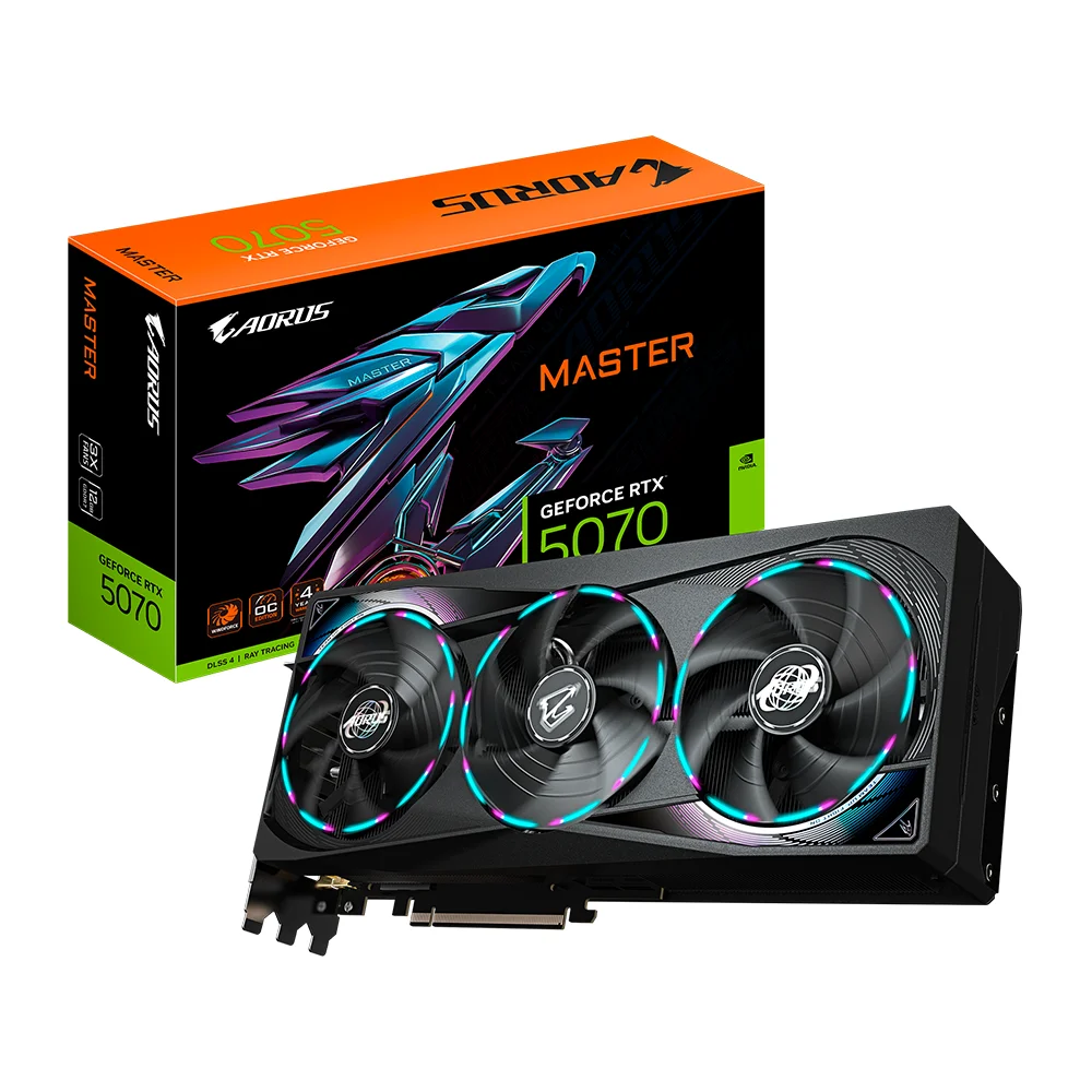 Tarjeta Gráfica Gigabyte AORUS GeForce RTX™ 5070 MASTER 12G | 12 GB GDDR7 | 192 bit | PCI-E 5.0