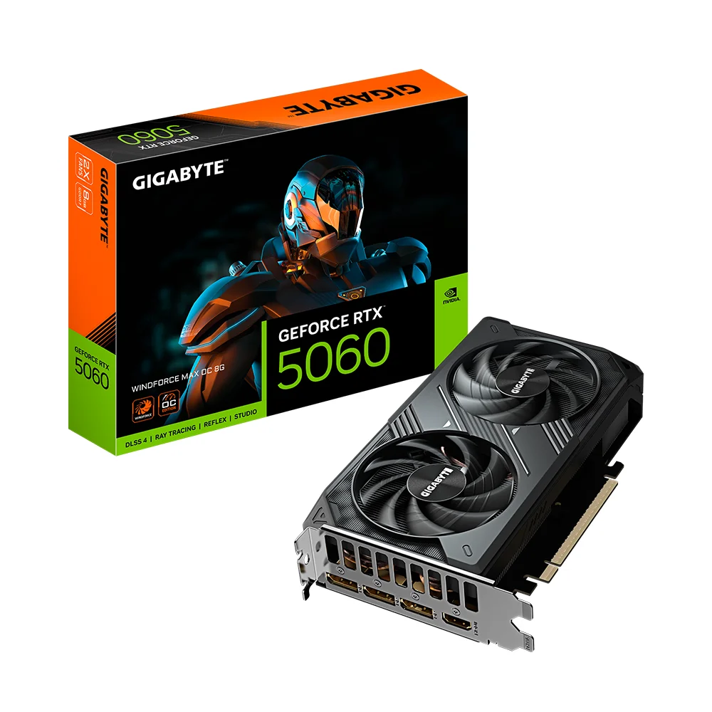 Tarjeta Gráfica Gigabyte GeForce RTX™ 5060 WINDFORCE MAX OC 8G | 8 GB GDDR7 | 128 bit | PCI-E 5.0