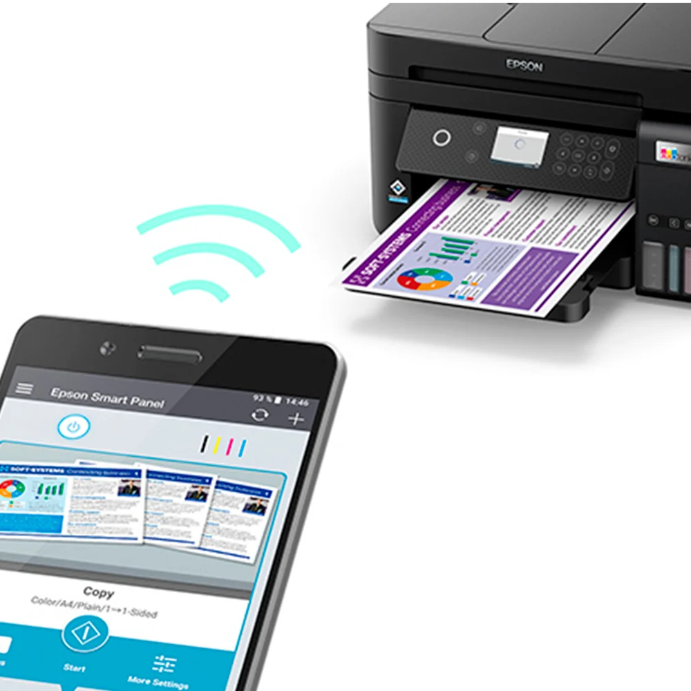 Impresora Multifuncional Epson EcoTank L6270 (C11CJ61301) | Inyección de Tinta Color A4 | 33 ppm | Dúplex automático | Wi-Fi, Ethernet, USB