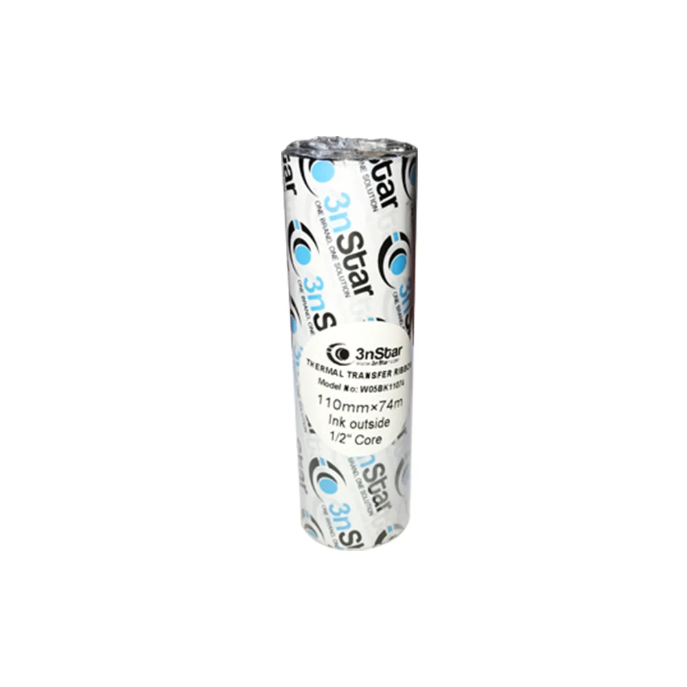 Ribbon Cera (Wax) 110mm x 74m Negro 3nStar W05BK11074