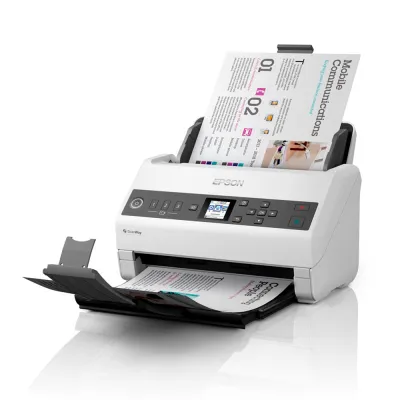 ​Epson WorkForce DS-730N (B11B259201) | Escáner Dúplex Color A4 en Red | 40 ppm / 80 ipm | ADF 100 hojas | 600 x 600 dpi