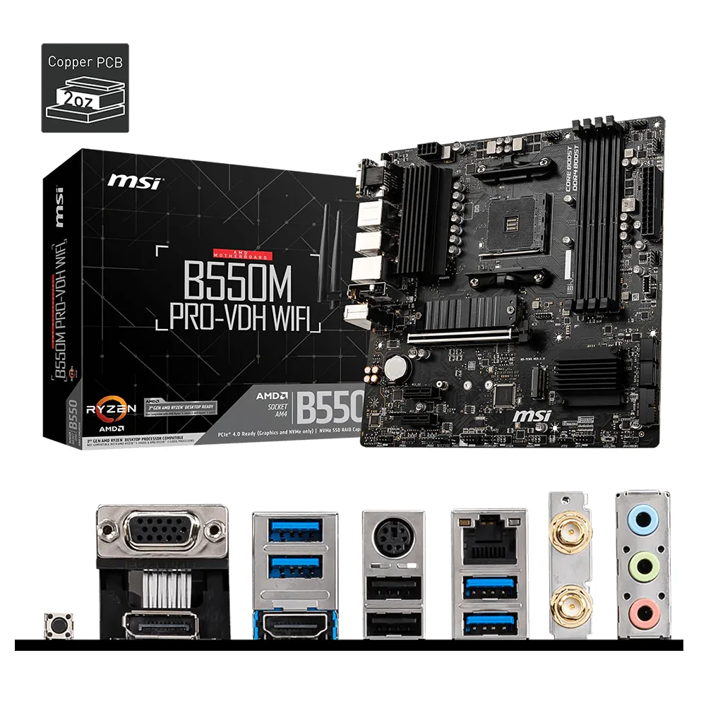 Placa Madre MSI B550M PRO-VDH WIFI AMD AM4 mATX - B550MPVDHWIFI