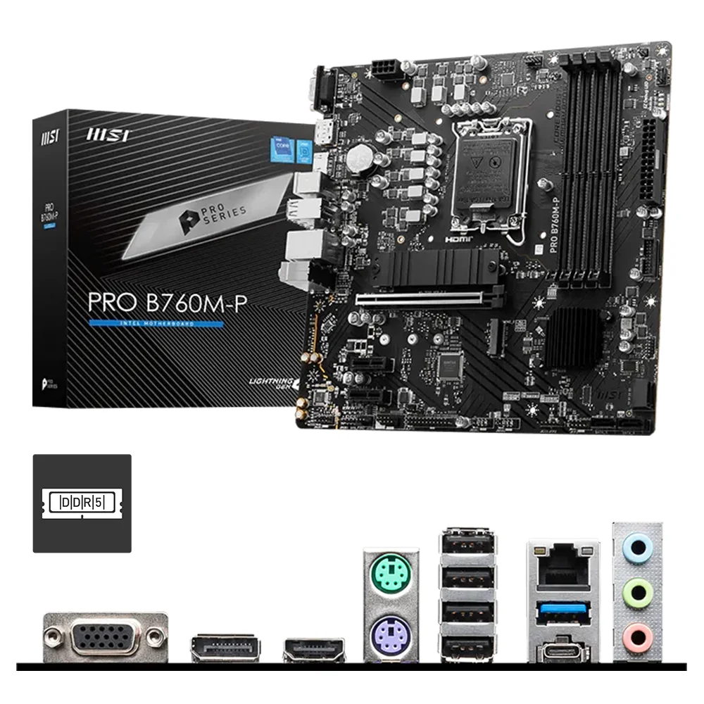 Placa Madre MSI PRO B760M-P DDR5 LGA1700 mATX - PROB760P