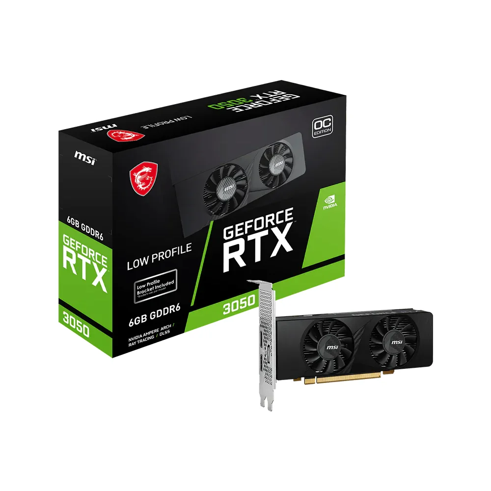 Tarjeta de Video MSI GeForce RTX 3050 LP 6G OC GDDR6 Low Profile - G3050LP6C