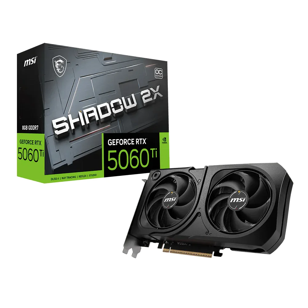 Tarjeta de Video MSI GeForce RTX 5060 Ti 8GB SHADOW 2X OC PLUS GDDR7 - 912-V536-069