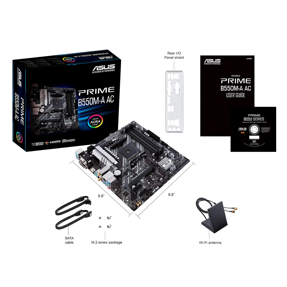 Placa Madre ASUS PRIME B550M-A AC DDR4 AMD AM4 mATX WiFi - PRIME B550M-A AC