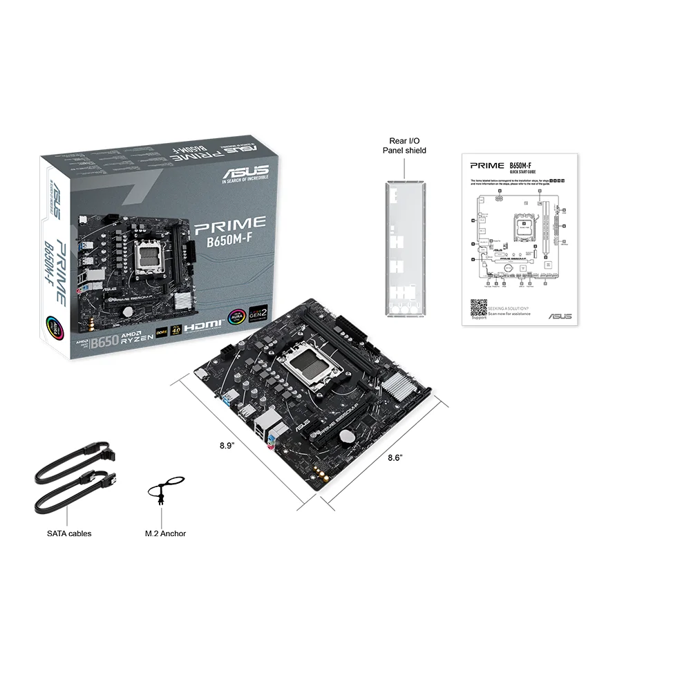 Placa Madre ASUS PRIME B650M-F DDR5 AMD AM5 mATX - PRIME B650M-F