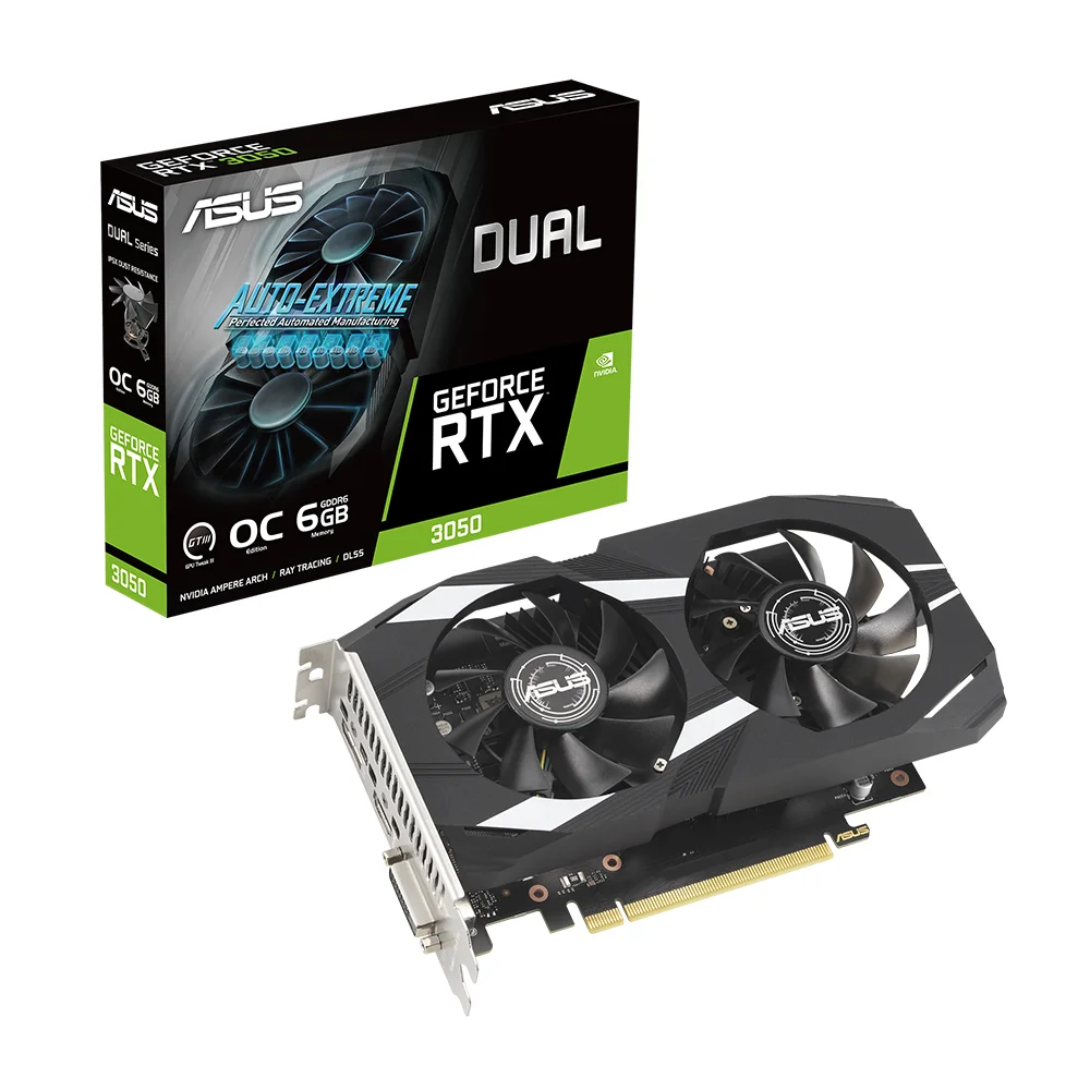 Tarjeta de Video ASUS Dual GeForce RTX 3050 OC Edition 6GB GDDR6 - DUAL-RTX3050-O6G