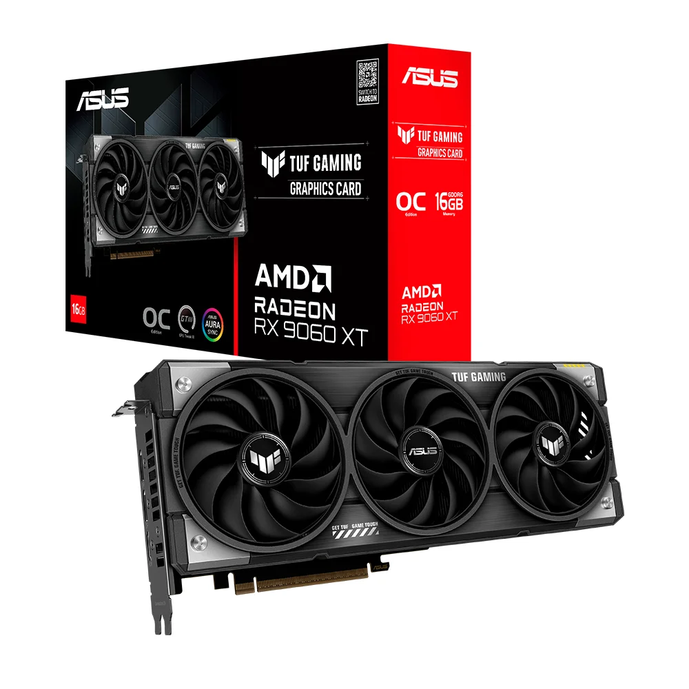 Tarjeta de Video ASUS TUF Gaming Radeon RX 9060 XT OC Edition 16GB GDDR6 - TUF-RX9060XT-O16G-GAMING