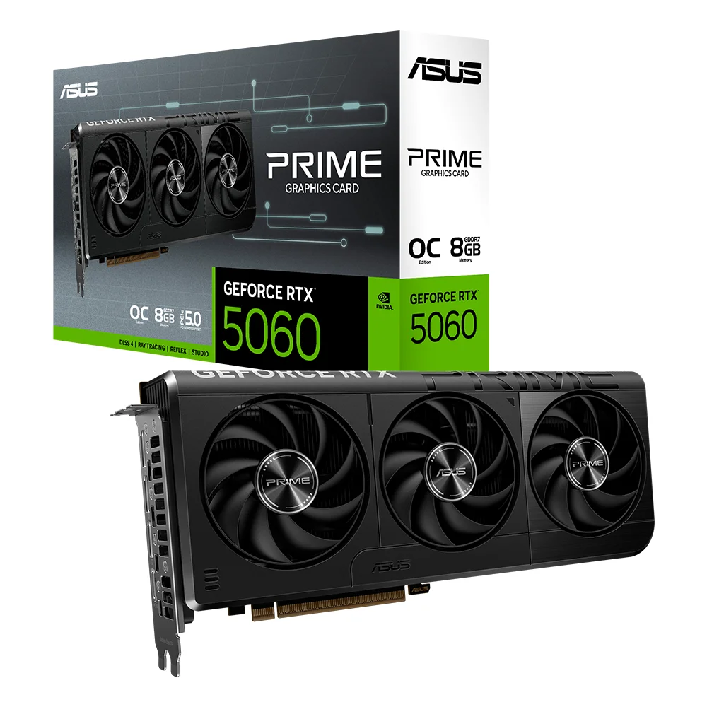 Tarjeta de Video ASUS Prime GeForce RTX 5060 OC Edition 8GB GDDR7 - PRIME-RTX5060-O8G
