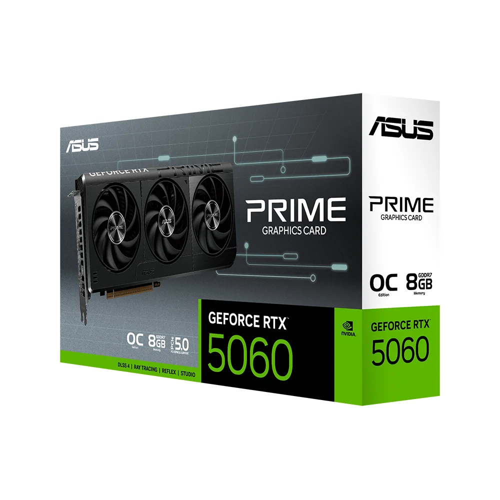 Tarjeta de Video ASUS Prime GeForce RTX 5060 OC Edition 8GB GDDR7 - PRIME-RTX5060-O8G