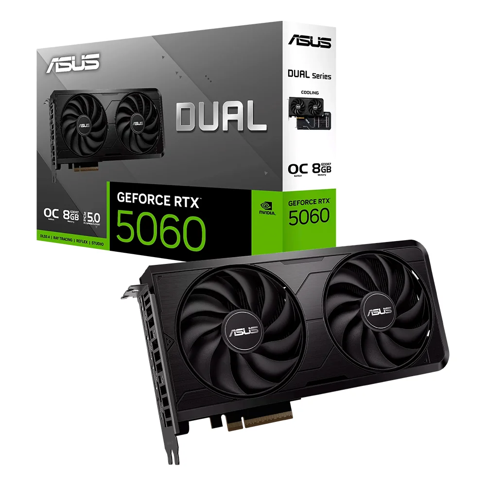 Tarjeta de Video ASUS Dual GeForce RTX 5060 EVO OC Edition 8GB GDDR7 - DUAL-RTX5060-O8G-EVO