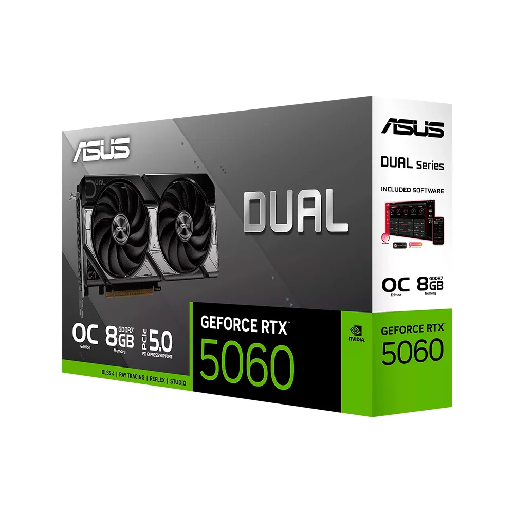 Tarjeta de Video ASUS Dual GeForce RTX 5060 OC Edition 8GB GDDR7 - DUAL-RTX5060-O8G