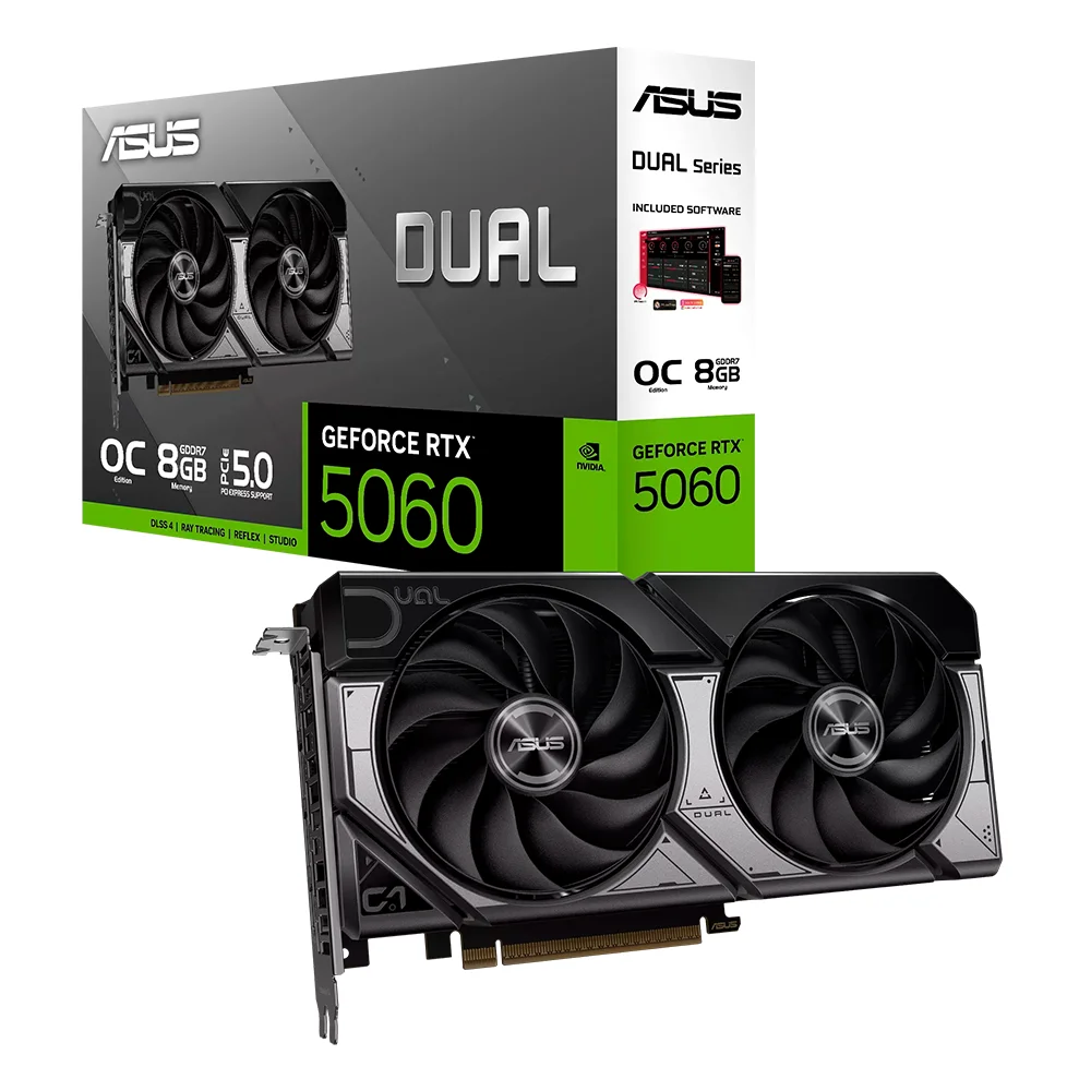 Tarjeta de Video ASUS Dual GeForce RTX 5060 OC Edition 8GB GDDR7 - DUAL-RTX5060-O8G