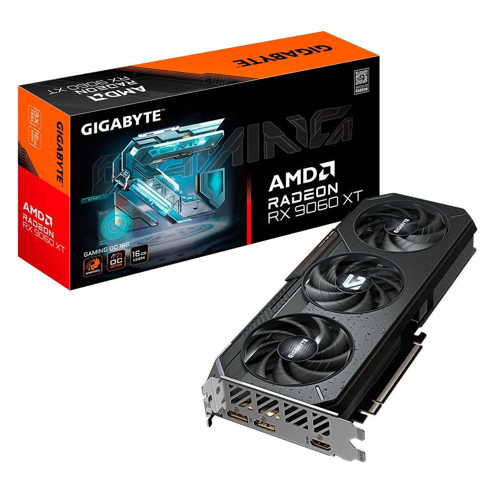 Tarjeta de Video GIGABYTE Radeon RX 9060 XT GAMING OC 16G GDDR6 - GV-R9060XTGAMING OC-16GD G10