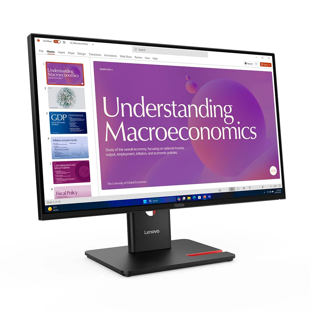 Monitor Profesional Lenovo ThinkVision T24D-40 23.8" Full HD 1920x1080 IPS Ergonómico Altura Ajustable