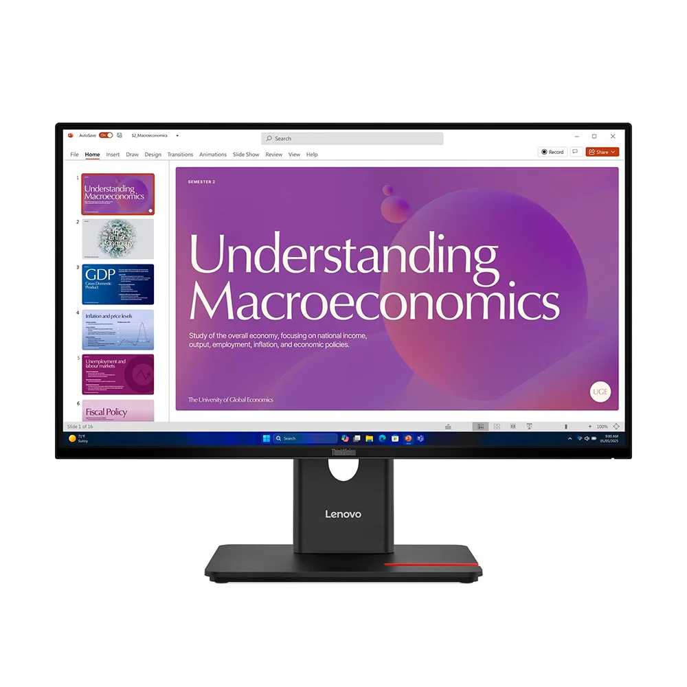 Monitor Profesional Lenovo ThinkVision T24D-40 23.8" Full HD 1920x1080 IPS Ergonómico Altura Ajustable