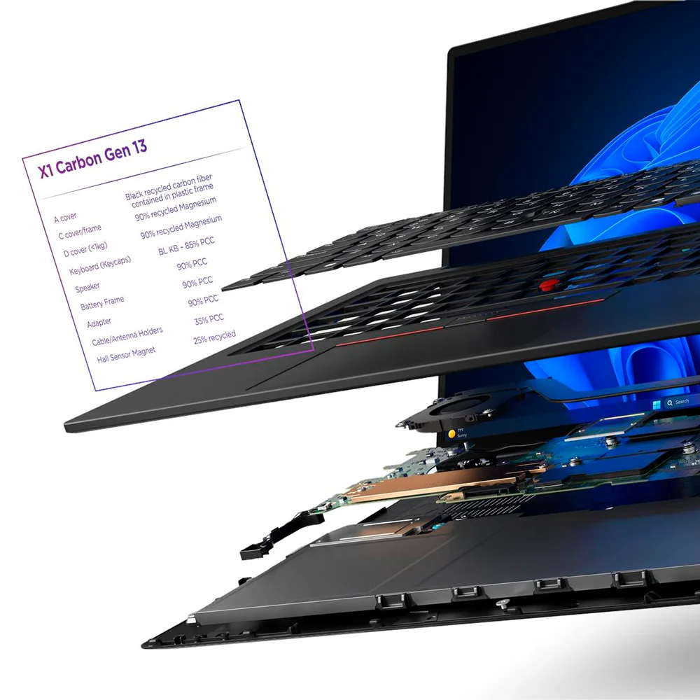 Laptop Ultrabook Lenovo ThinkPad X1 Carbon Gen 13 Aura Edition Intel Core Ultra 7 255U 16GB RAM 1TB SSD 14" Windows 11 Pro