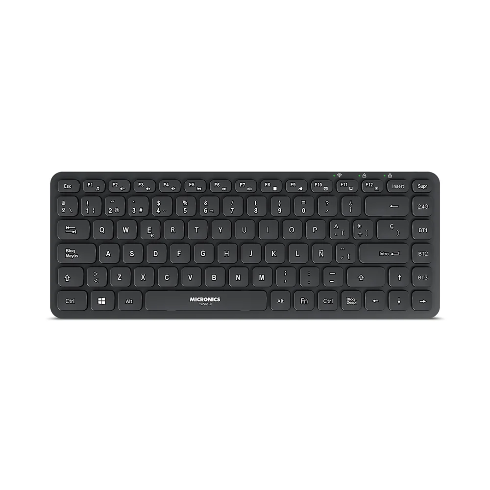 Teclado Multimedia Micronics Fenix MIC K603-3M - 3 BT Recargable