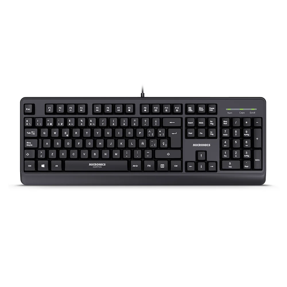 Teclado Multimedia Micronics Norton MIC K608 - Black USB LED