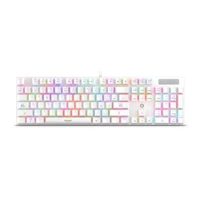 Teclado Gamer Mecánicoa USB Enkore Royale White RGB ENK1003w Color Blanco