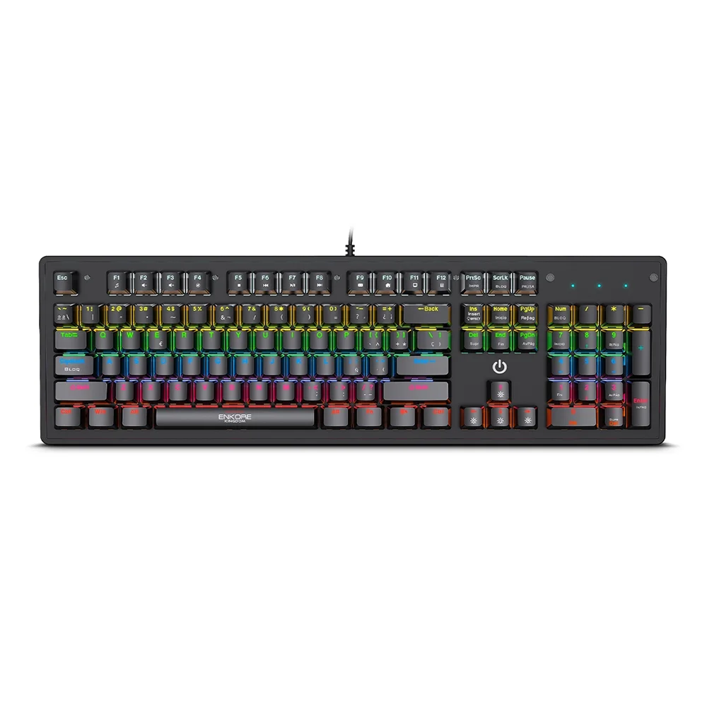 Teclado Gamer Mecánico USB Enkore Kingdom Rainbow ENK1001