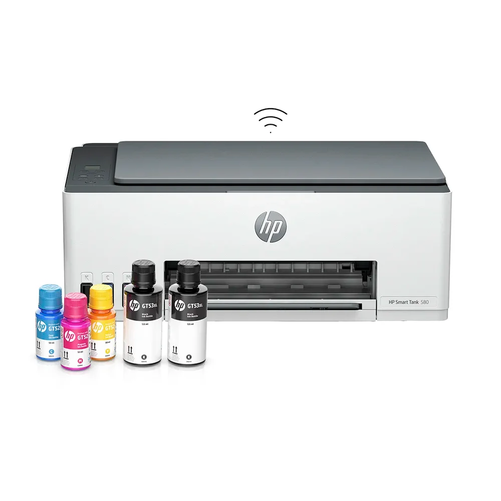 Impresora Multifuncional HP Smart Tank 580 (1F3Y2A) | Tinta Continua Color A4 | 12 ppm | Dúplex manual | Wi-Fi, USB