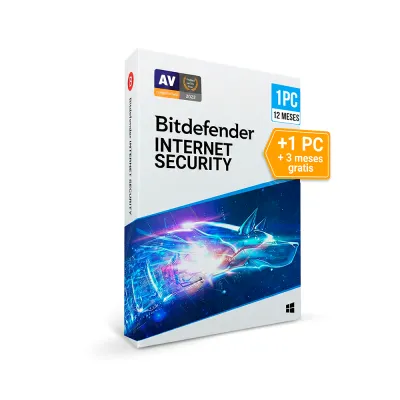 Bitdefender Internet Security 1PC+1 Adicional 12 meses +3 Gratis